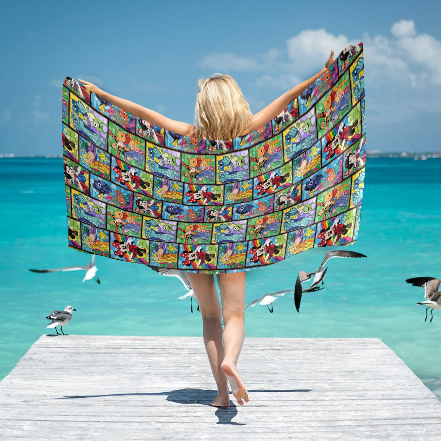 Stained Glass Beach Towel