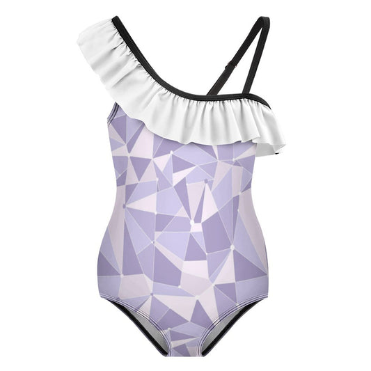 Purple Wall Girls Flounce One-Piece Swimsuit