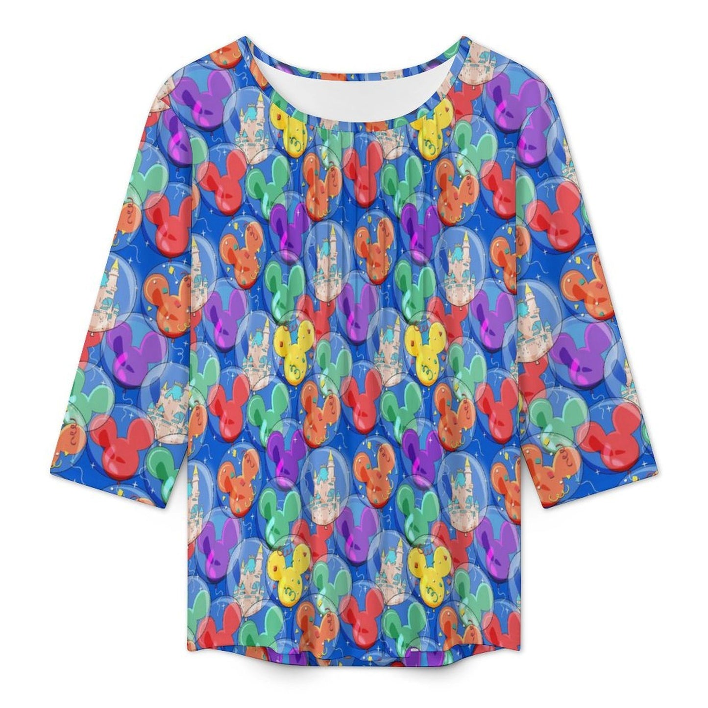 Balloon Collector Women's 3/4 Sleeve Pleated Tunic Top - Ambrie