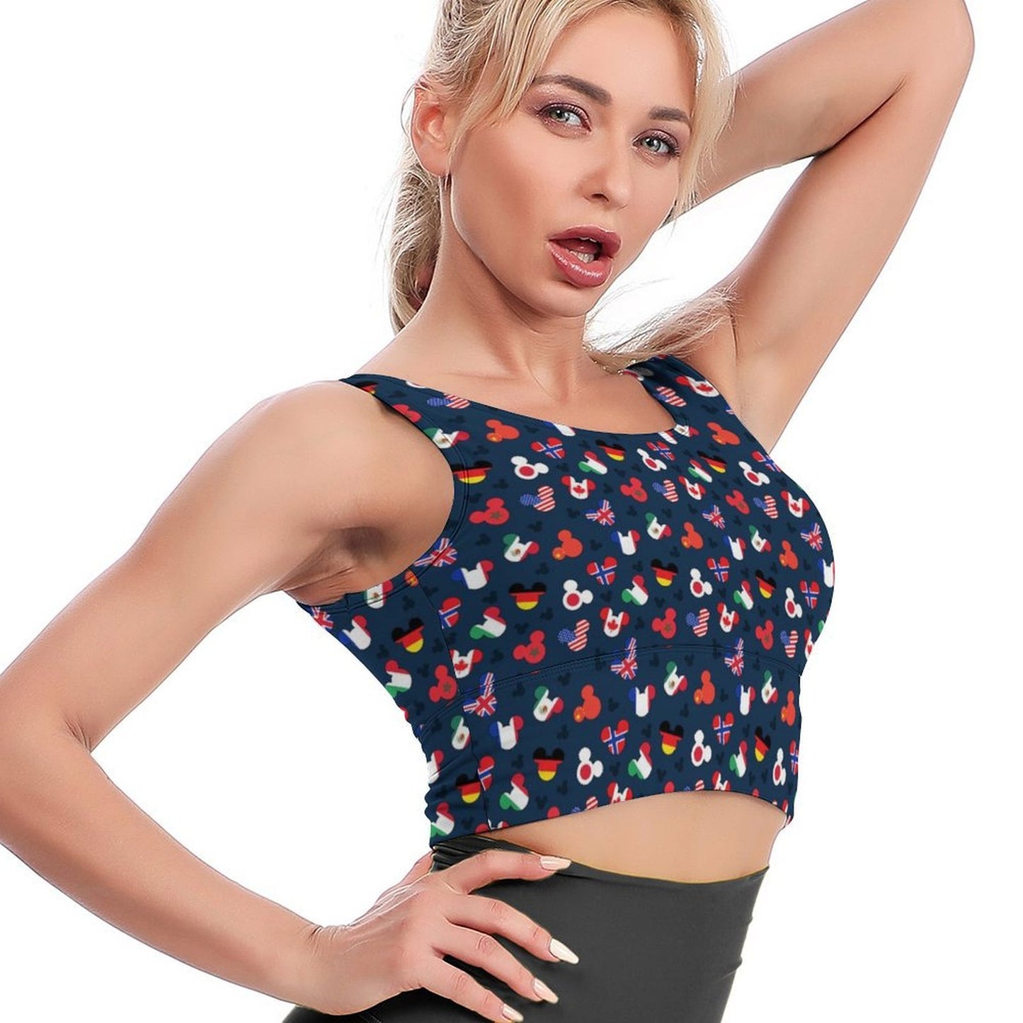 Mickey Flags Women's Crop Tank Top - Ambrie