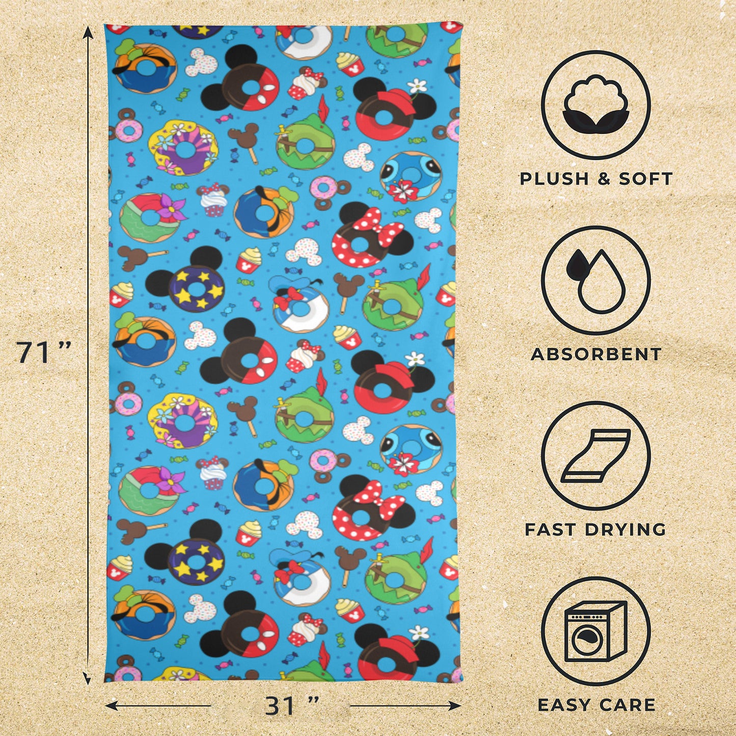 Donuts Beach Towel