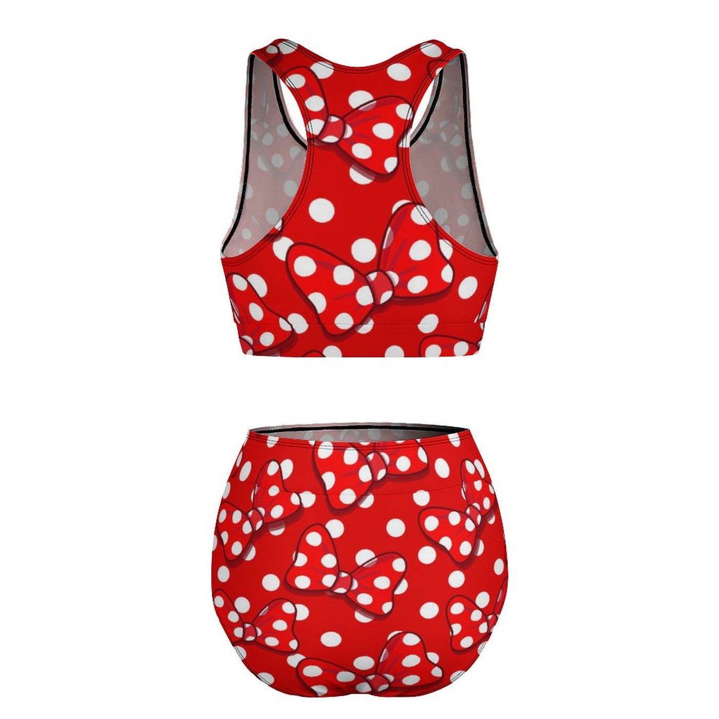 Red With White Polka Dot And Bows Women's Bikini Swimsuit