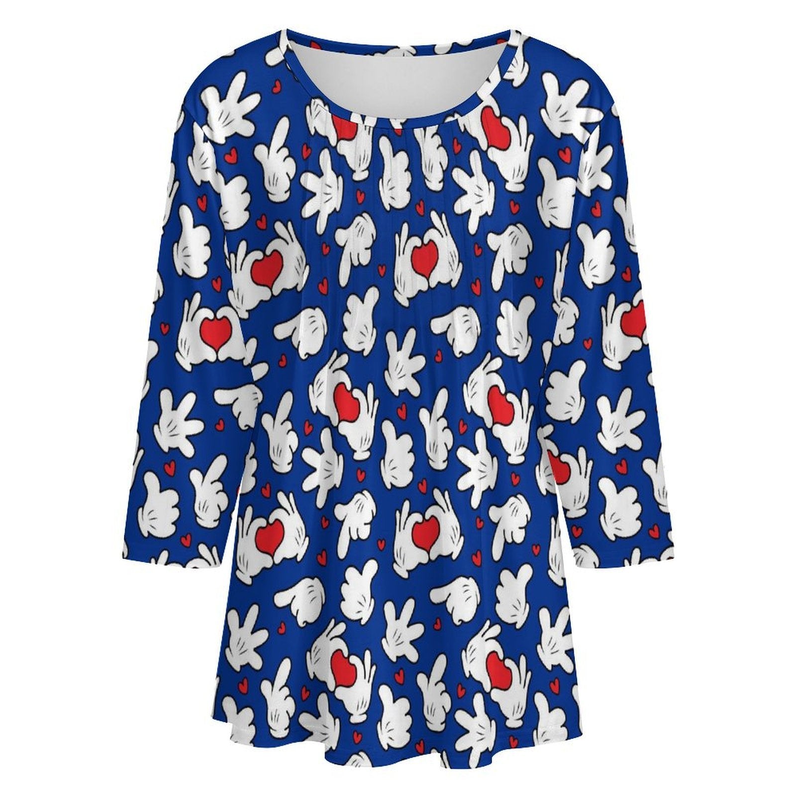 Happy Hands Women's 3/4 Sleeve Pleated Tunic Top - Ambrie