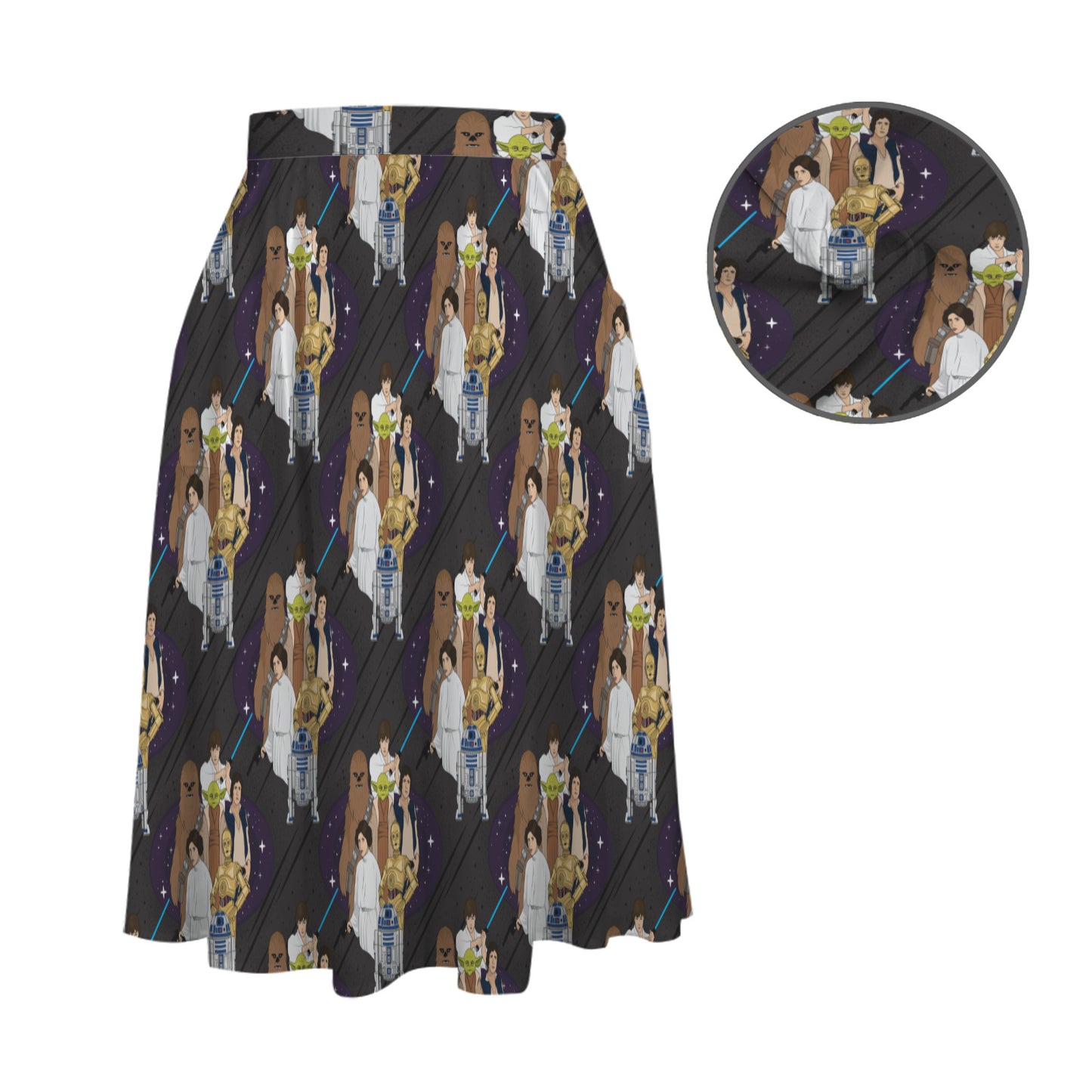 Star Wars Heroes Elastic Waist Midi Skirt With Pockets