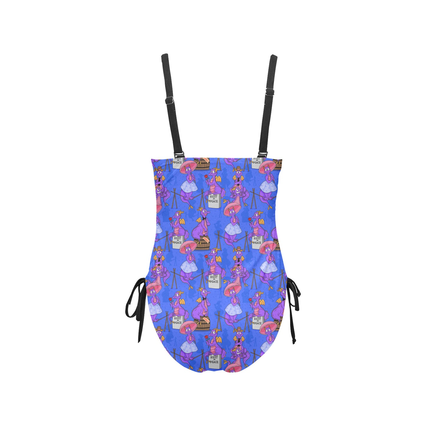 Haunted Mansion Figment Drawstring Side Women's One-Piece Swimsuit