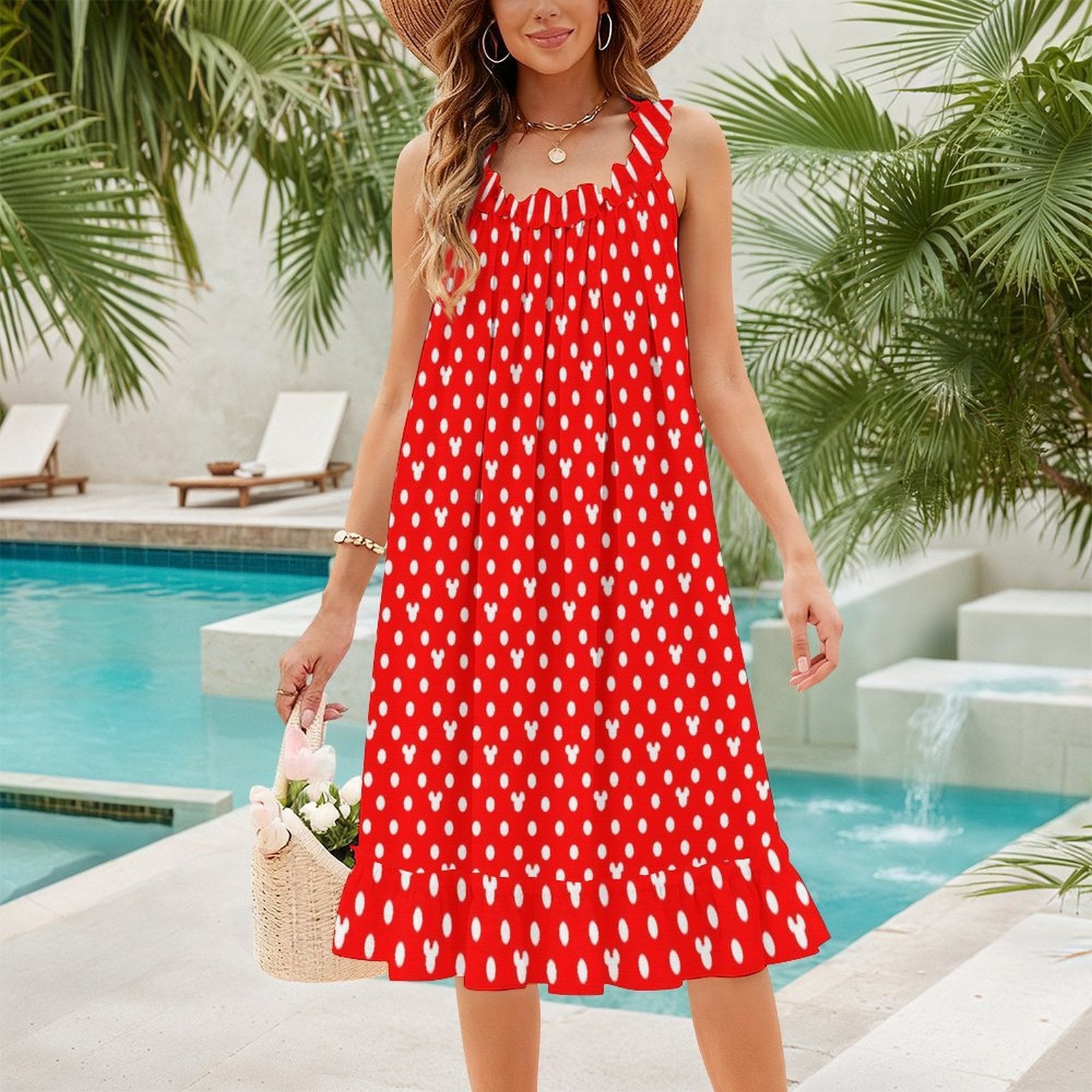Women's Ruffled Strap Dress - Ambrie
