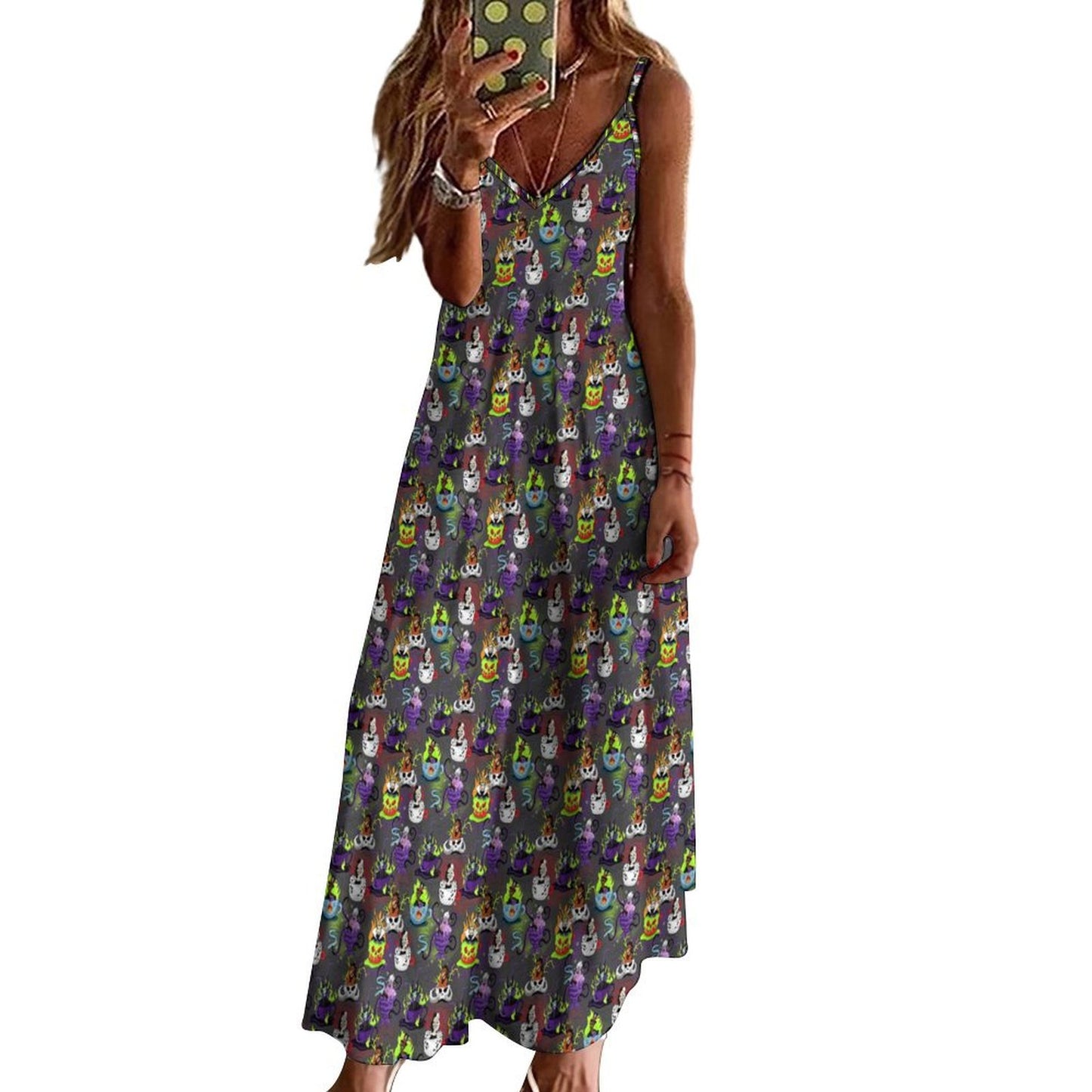 Villain Tea Cups Women's Summer Slip Long Dress