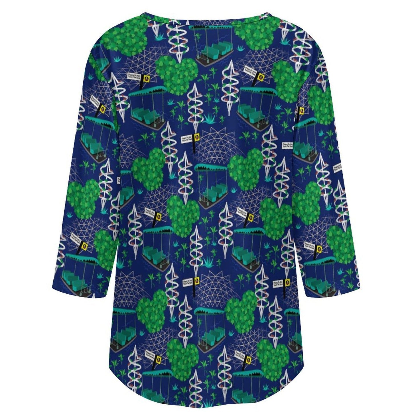 Living With The Land Women's 3/4 Sleeve Pleated Tunic Top - Ambrie