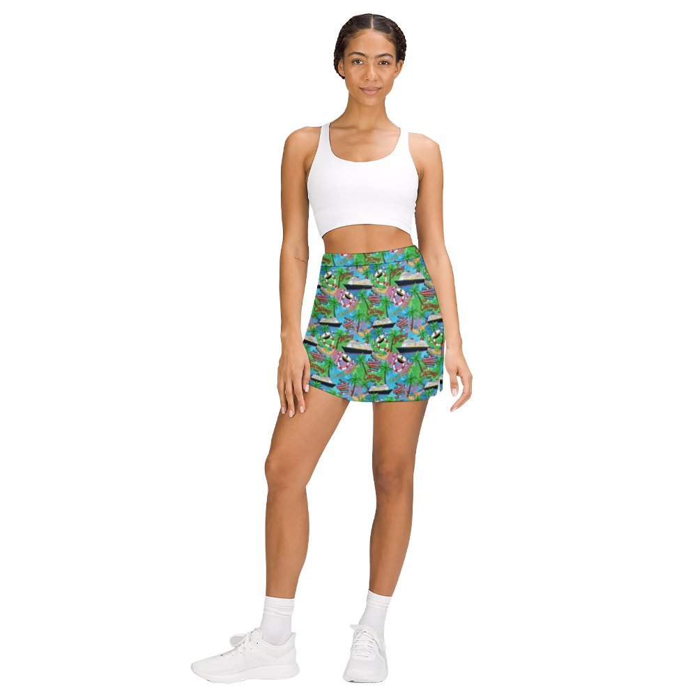 Let's Cruise Athletic A-Line Skirt With Pocket Solid Shorts