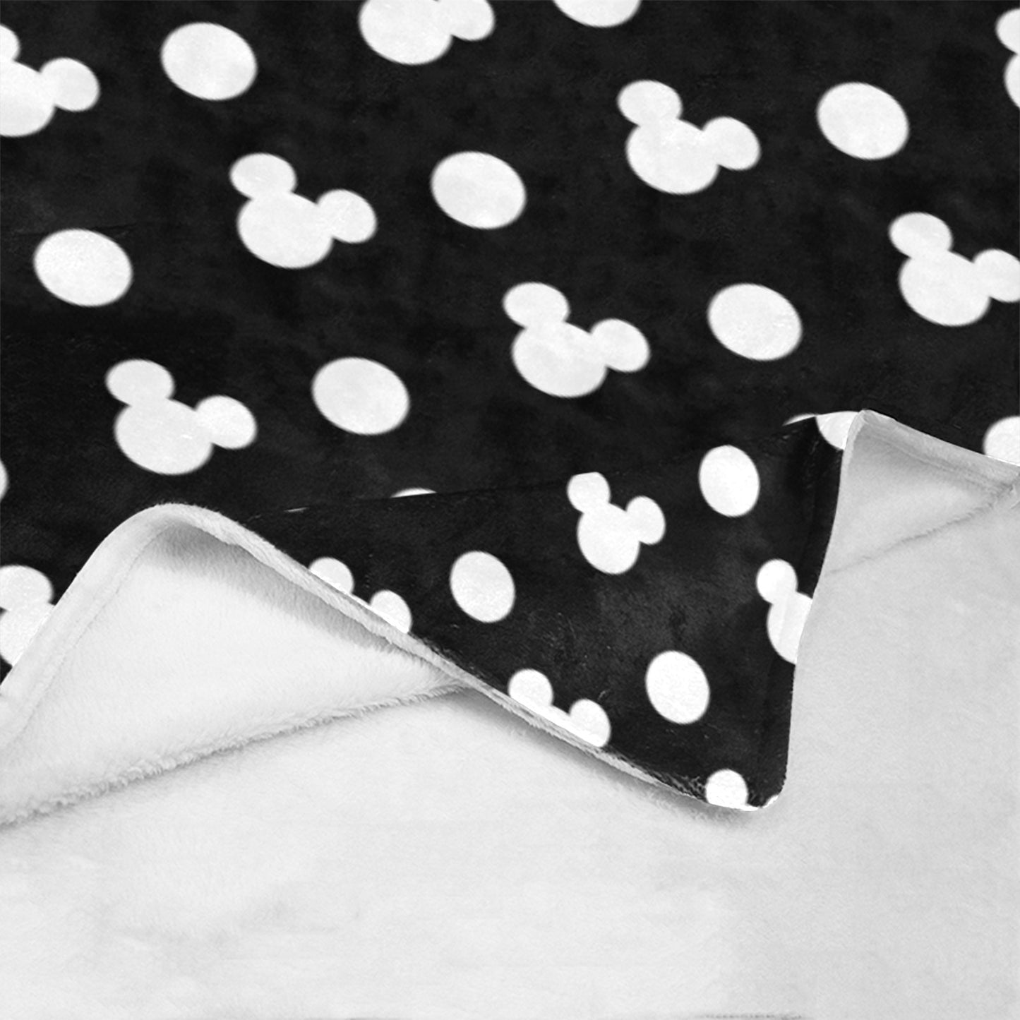 Black With White Mickey Polka Dots Ultra-Soft Micro Fleece Blanket 32"x48"