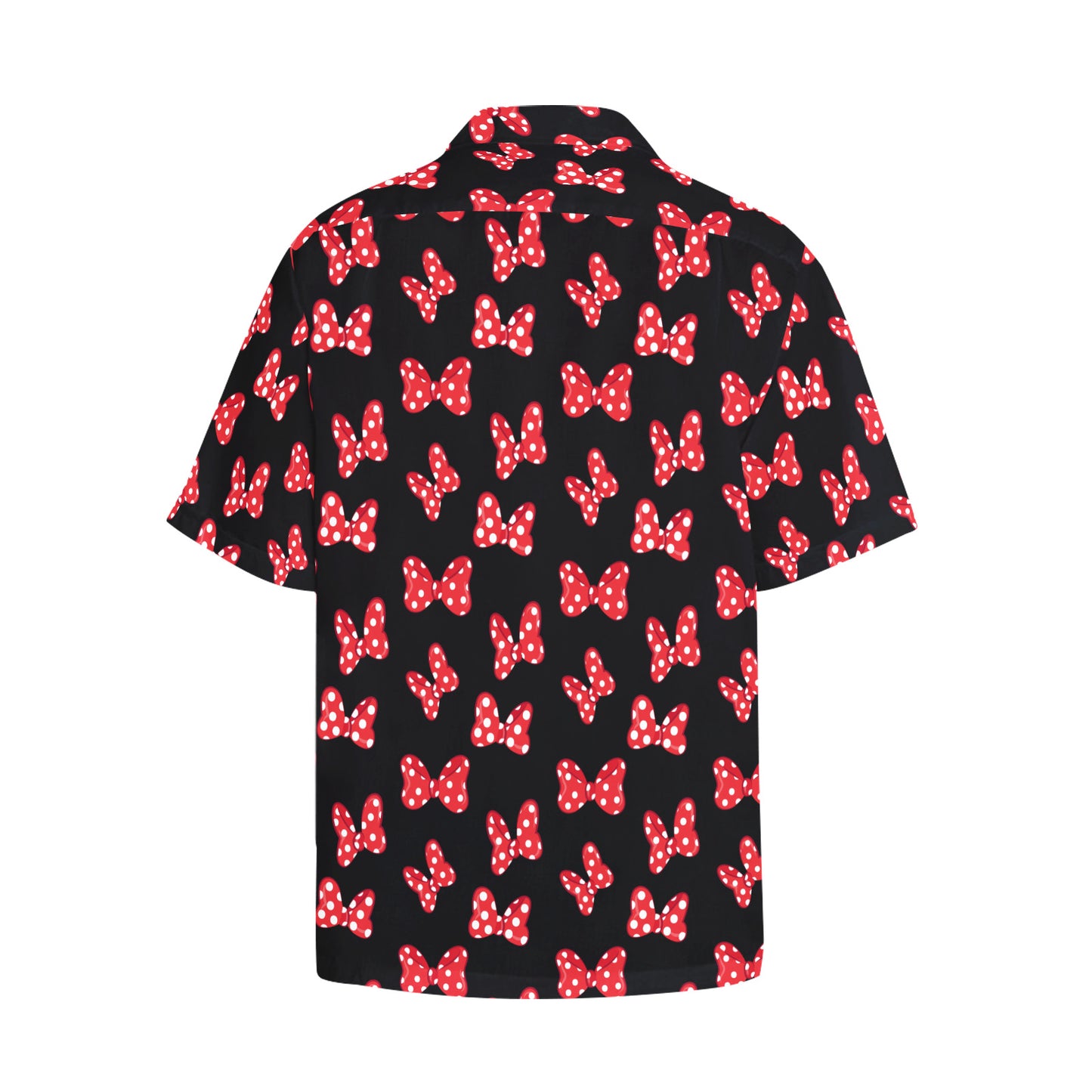 Polka Dot Bows Hawaiian Shirt With Chest Pocket