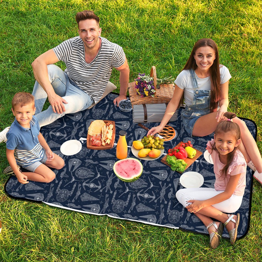 Star Wars Ship Blueprints Zipper Picnic Mat