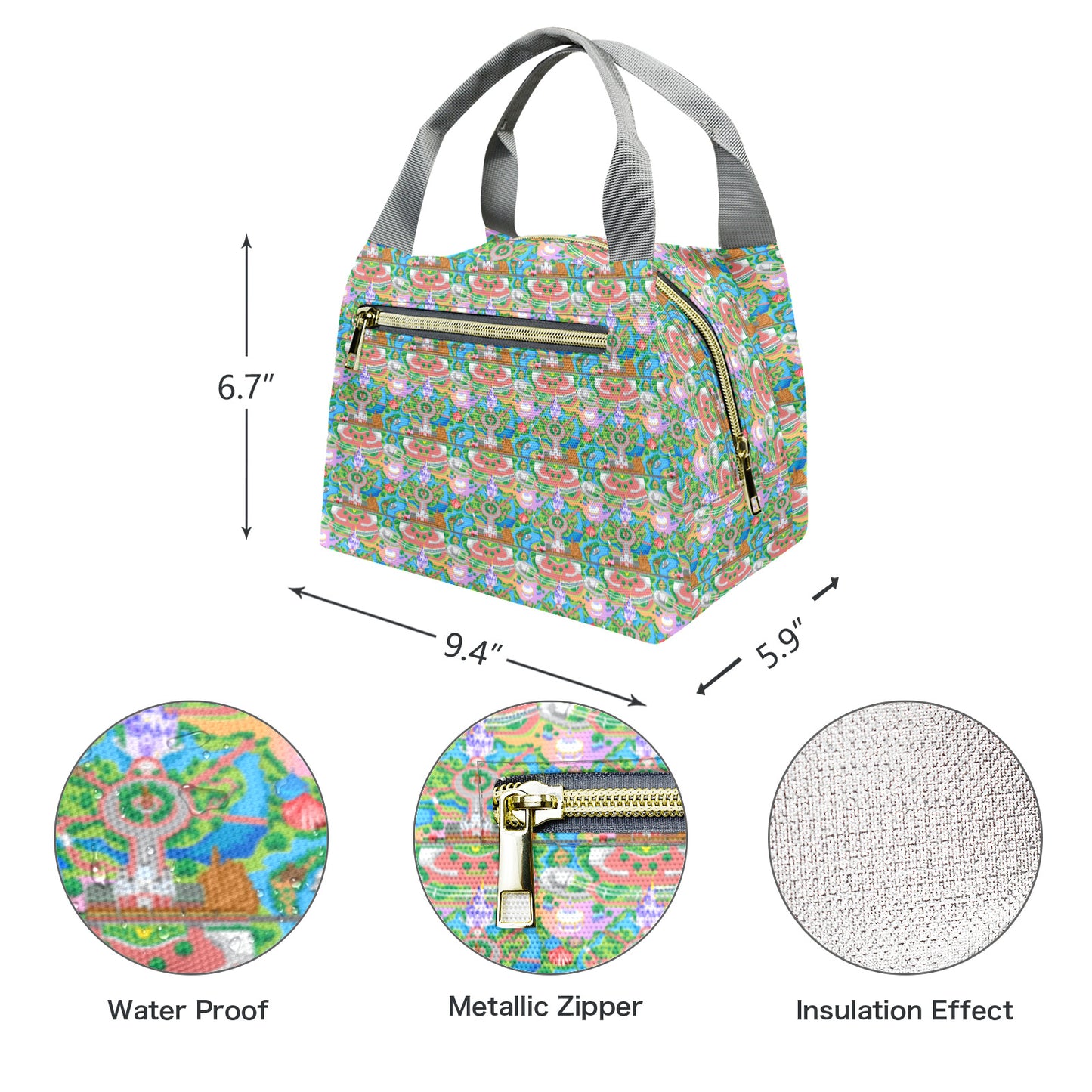 Park Map Portable Lunch Bag