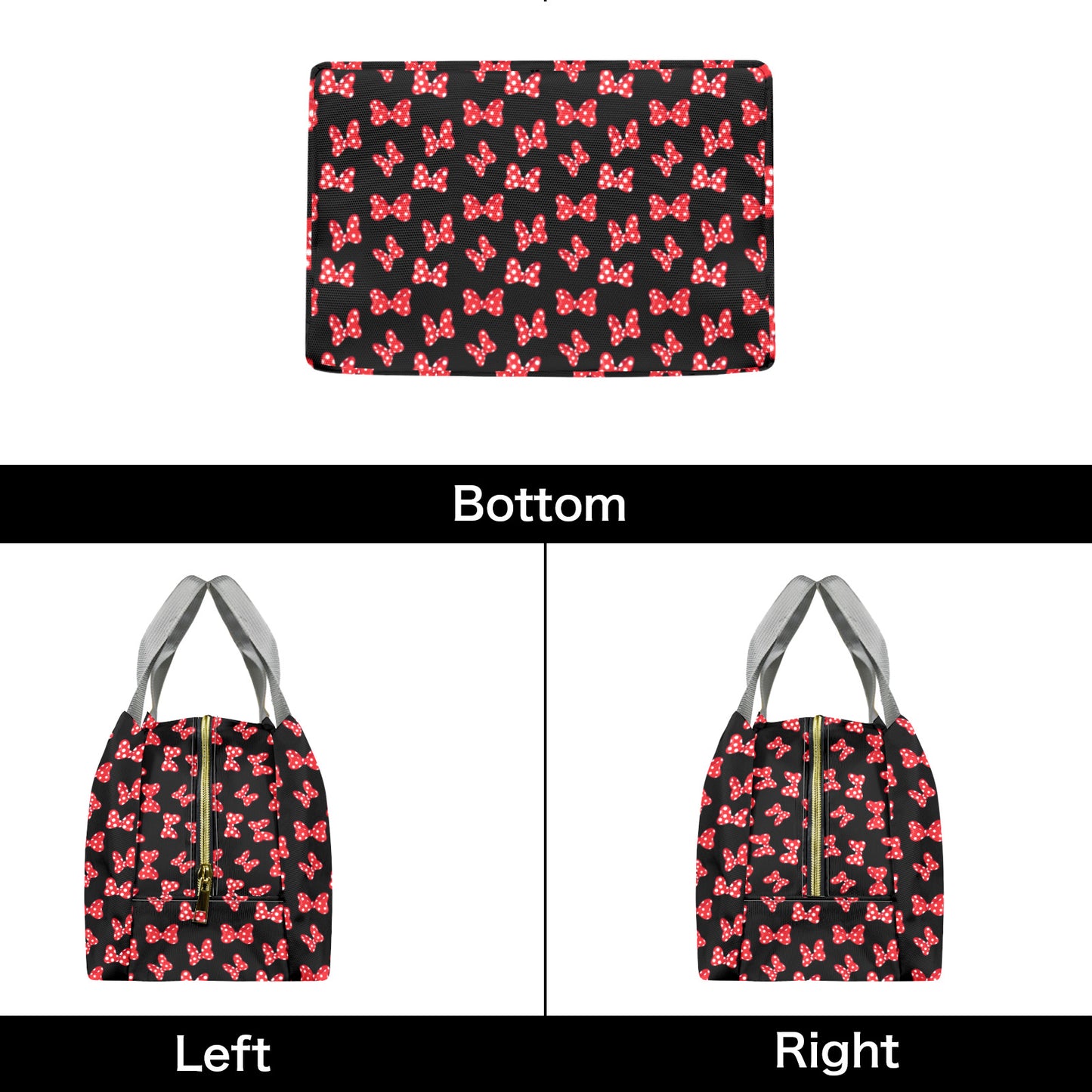 Polka Dot Bows Portable Lunch Bag