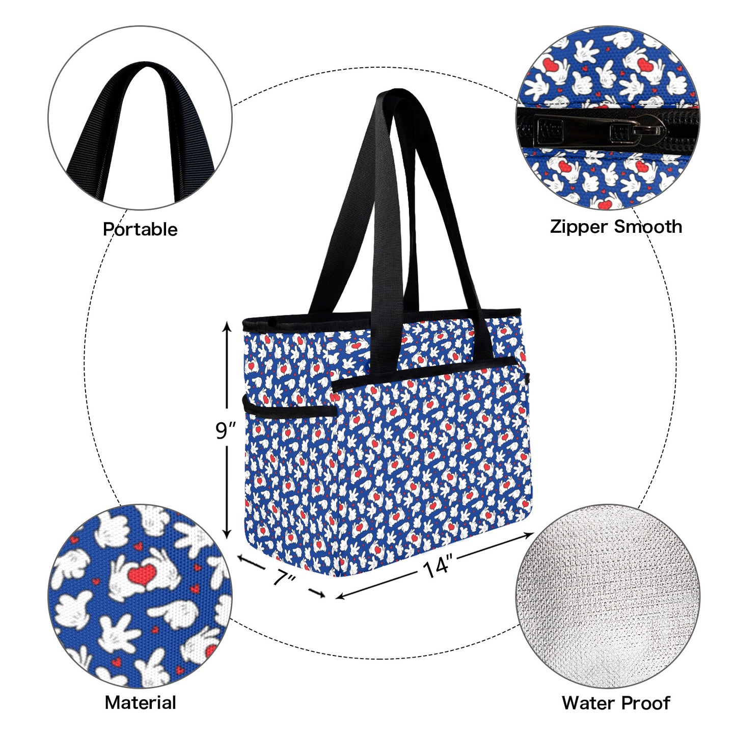 Happy Hands Large Capacity Insulated Tote Bag