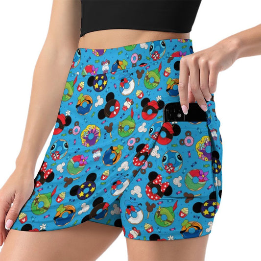 Character Donuts Athletic A-Line Skirt With Pocket