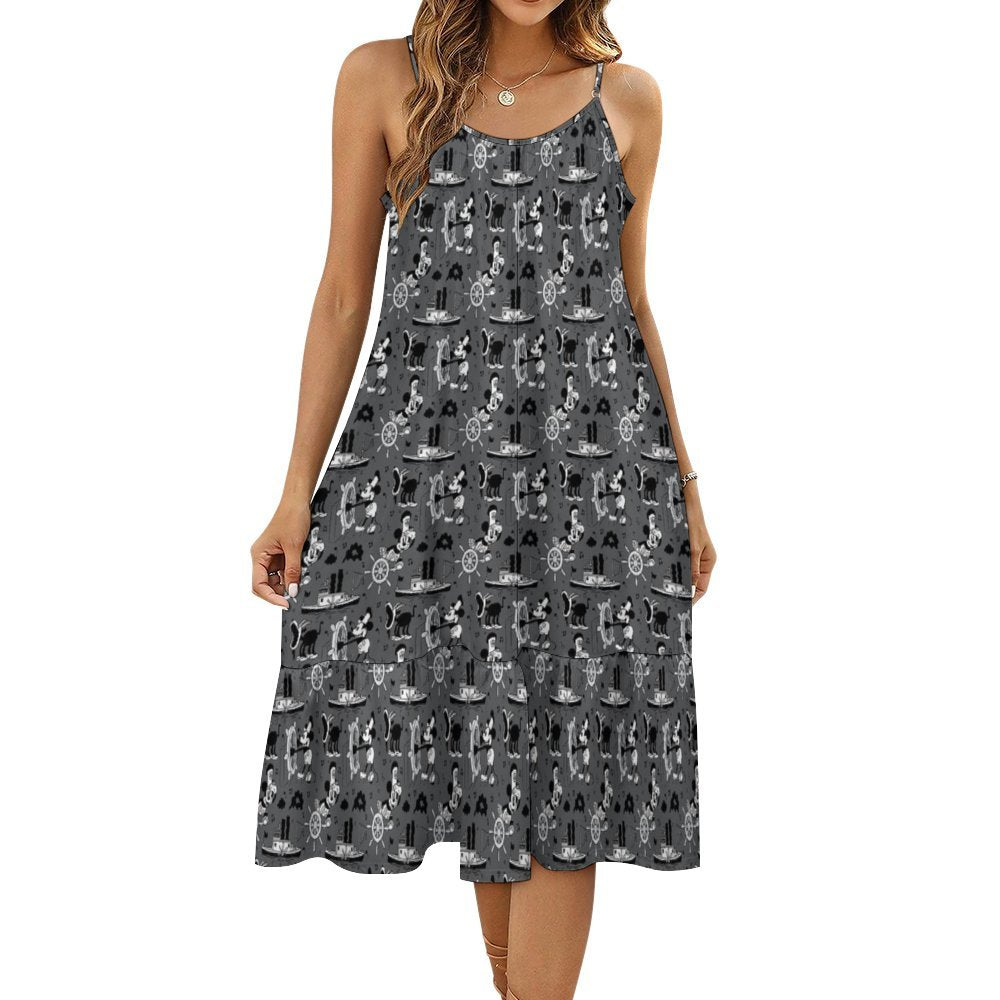 Steamboat Mickey Suspender Sleeveless Dress