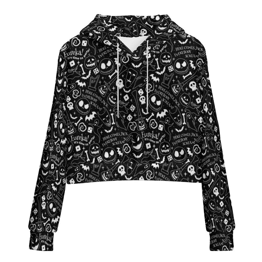 Disney Nightmare Before Christmas Everybody Scream Women's Cropped Hoo ...