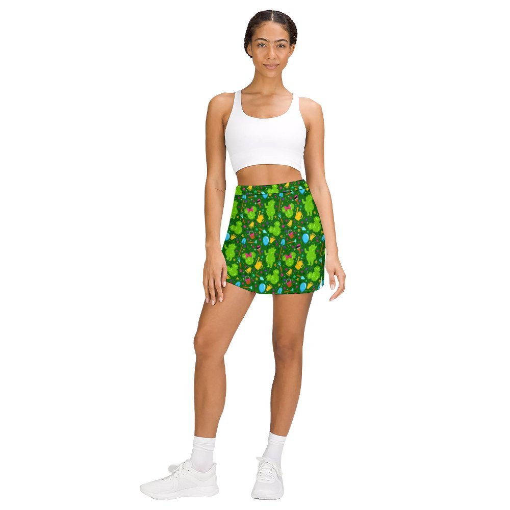 Flower And Garden Athletic A-Line Skirt With Pocket