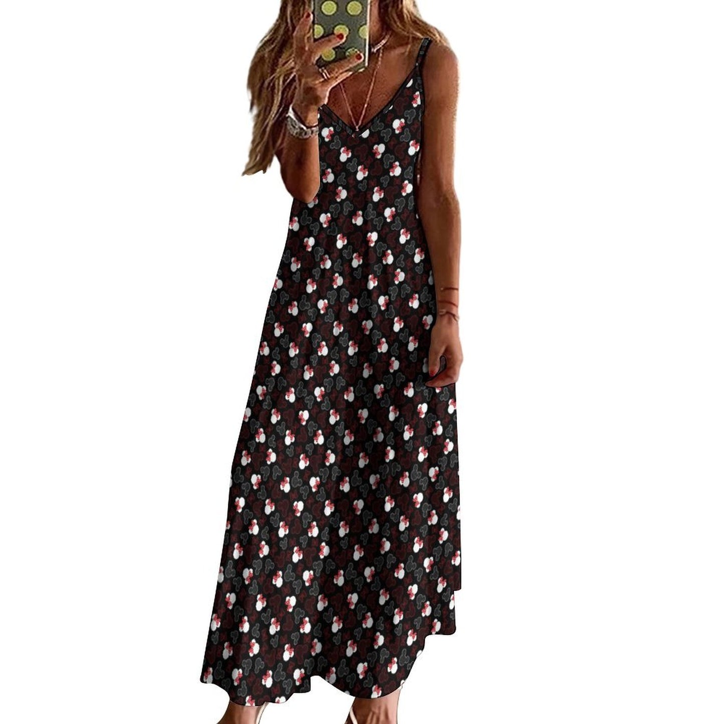 Mickey And Minnie Dots Women's Summer Slip Long Dress