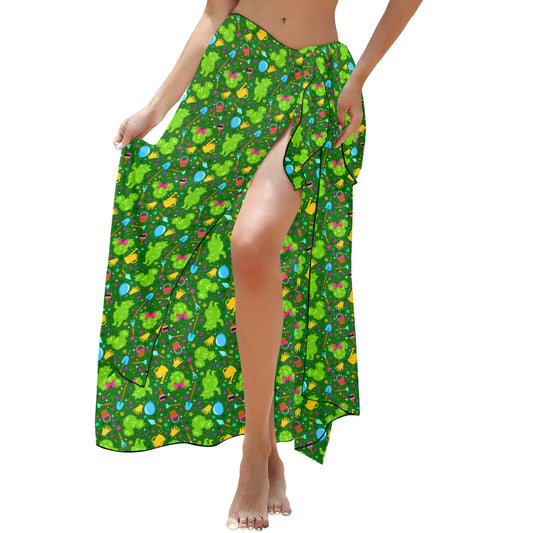 Flower And Garden Long Beach Sarong Wrap