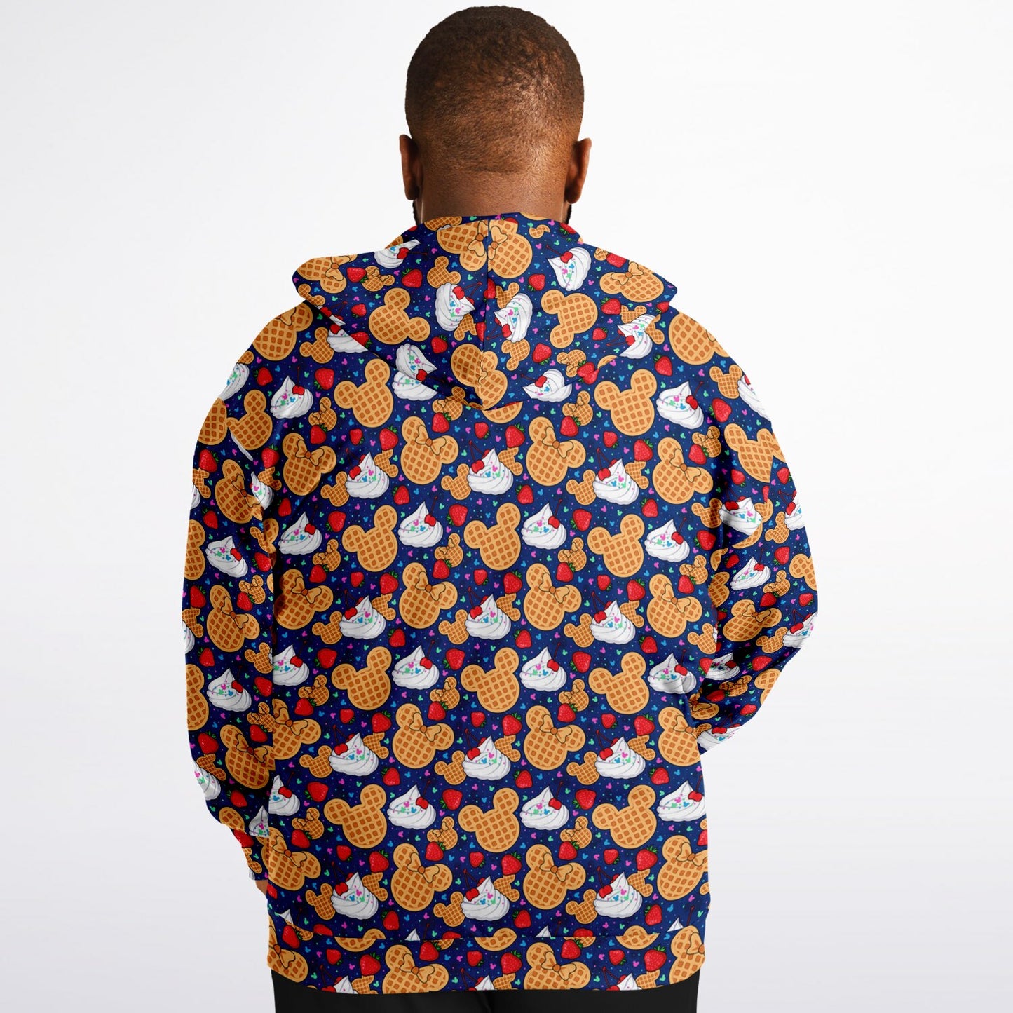 Waffles Plus-size Unisex Zip Hoodie