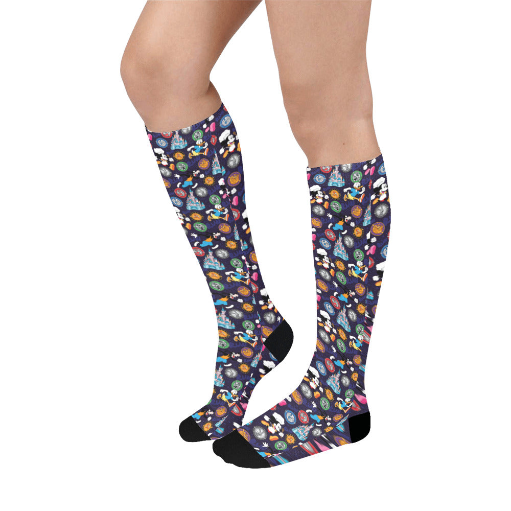 Mickey Wine And Dine Race Over-The-Calf Socks