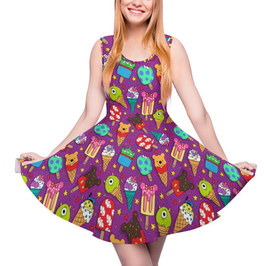 Ice Cream Women's Sleeveless Round Neck Skater Dress