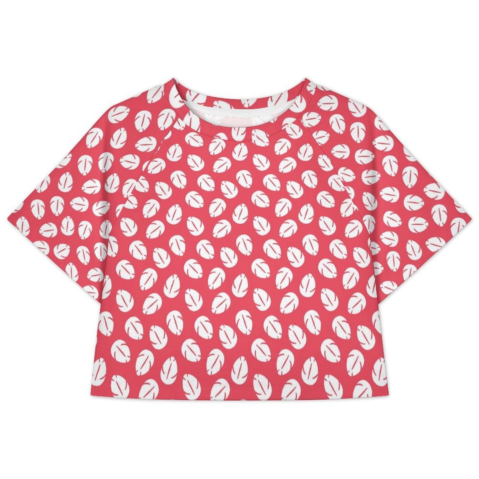 All Over Print Cropped Ralgan T-Shirt - Ambrie