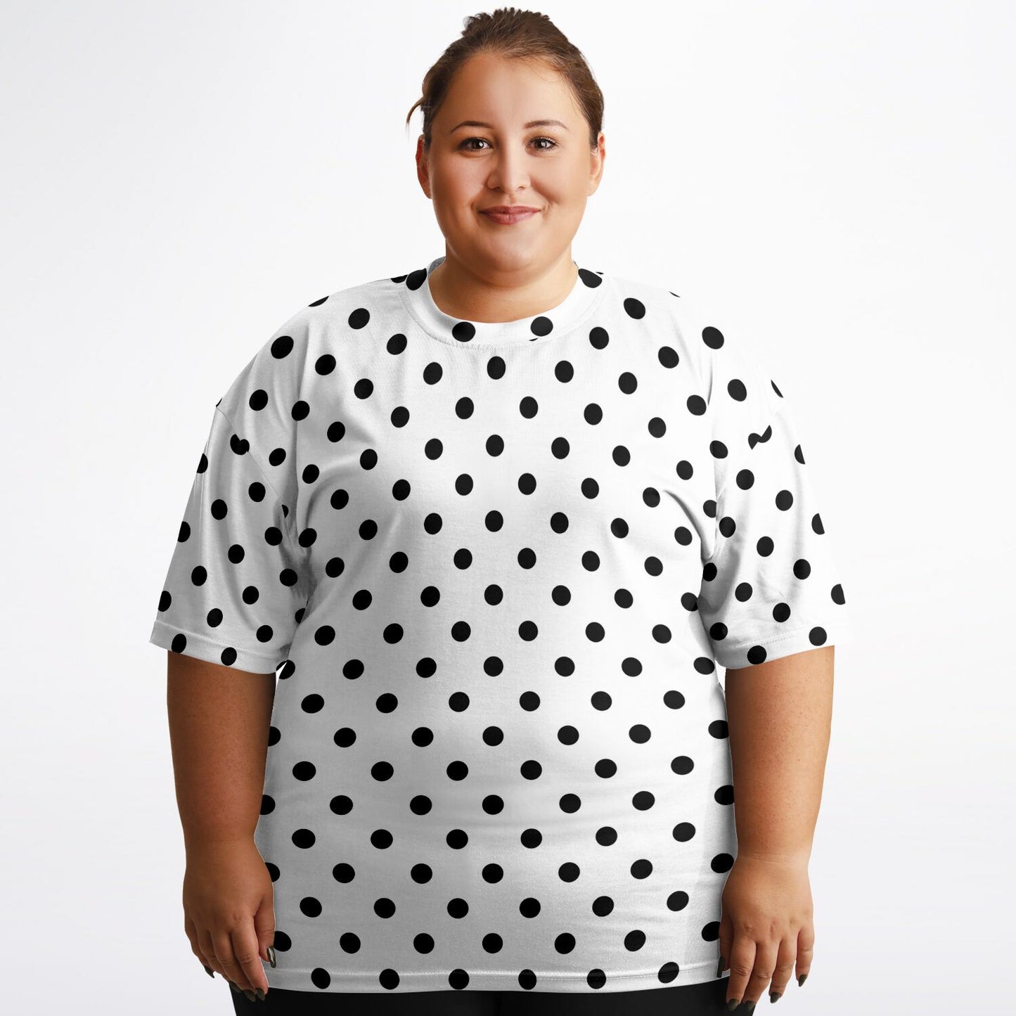 White With Black Polka Dots Unisex Plus-size T-Shirt