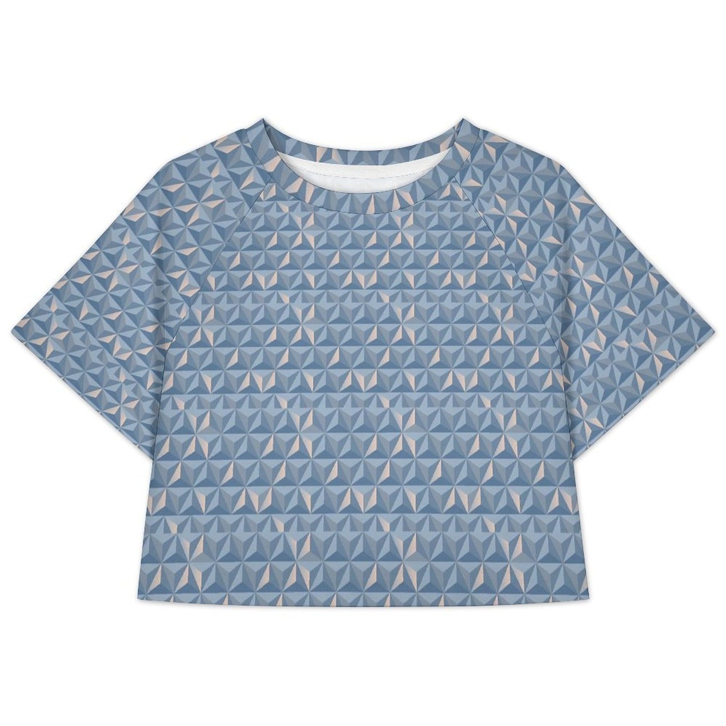 All Over Print Cropped Ralgan T-Shirt - Ambrie