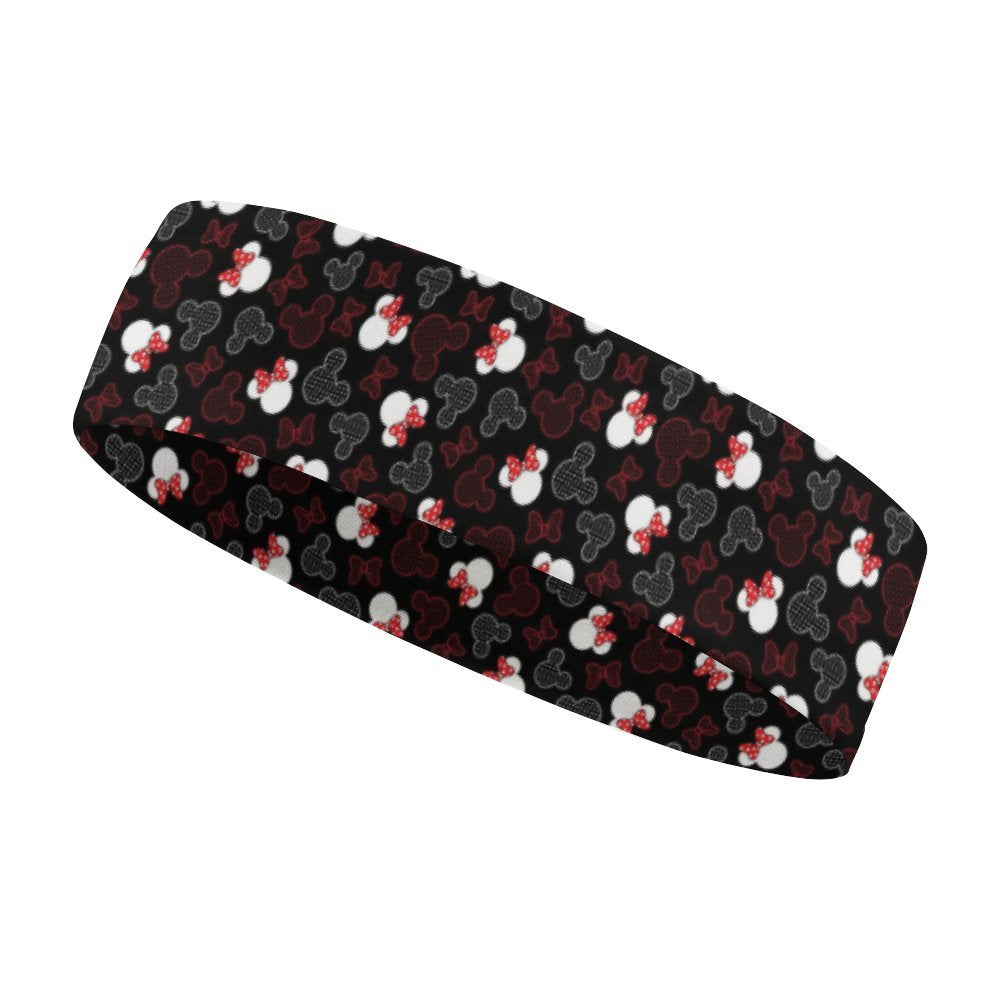 Mickey And Minnie Dots Sports Sweat Headband