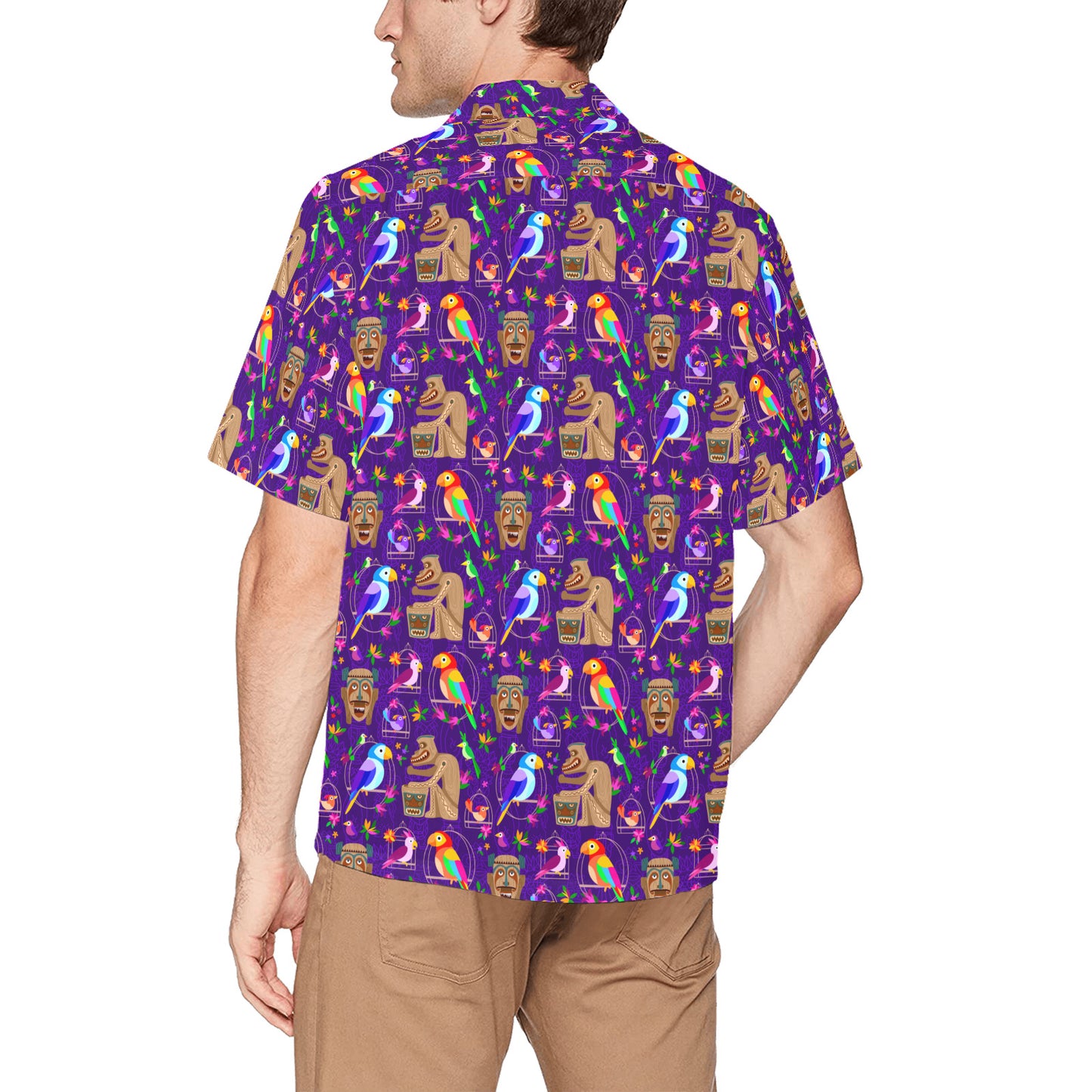 Tiki Plays The Drums Hawaiian Shirt With Chest Pocket