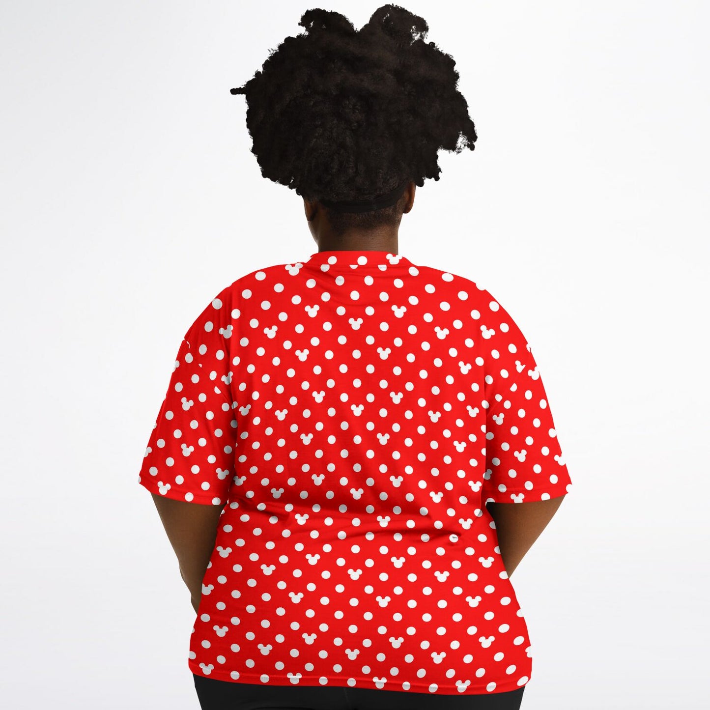 Red With White Mickey Polka Dots Unisex Plus-size T-Shirt