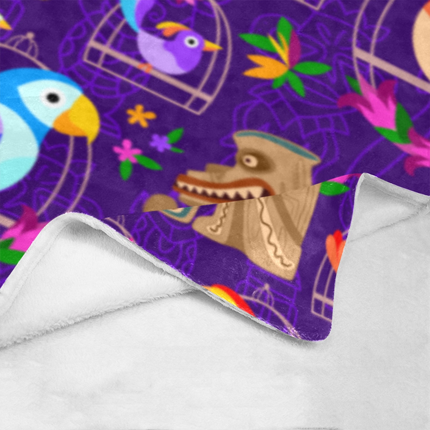 Tiki Plays The Drums Ultra-Soft Micro Fleece Blanket 32"x48"