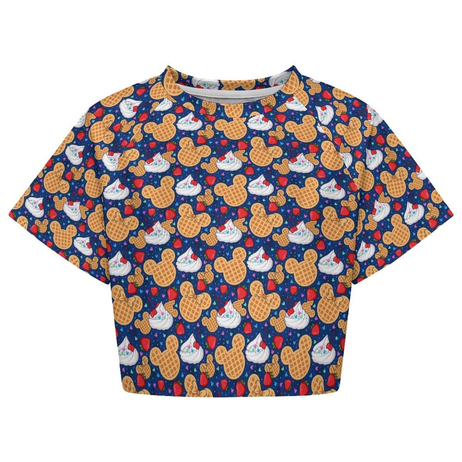 All Over Print Cropped Ralgan T-Shirt - Ambrie