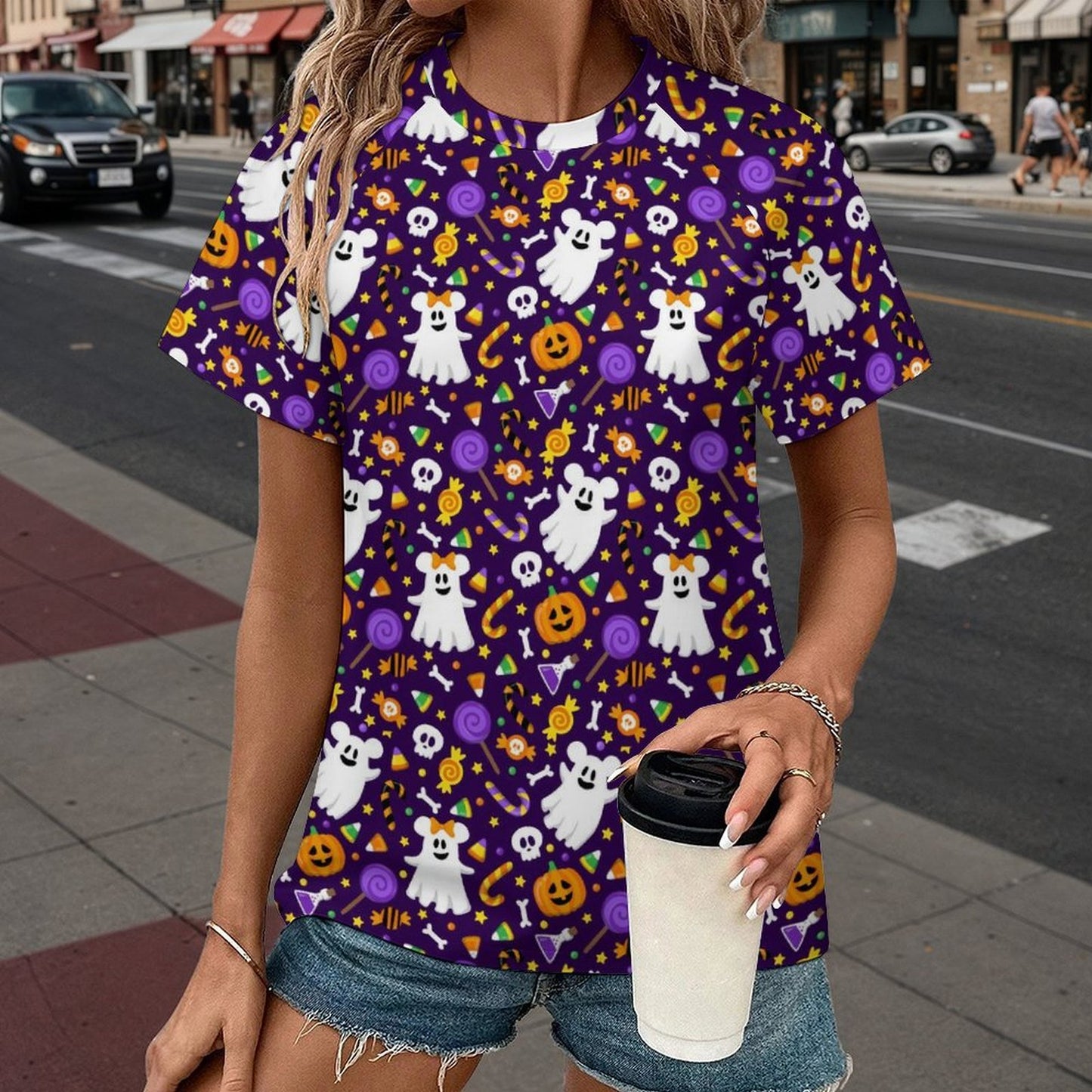 Women's All Over Print Raglan T-Shirt - Ambrie