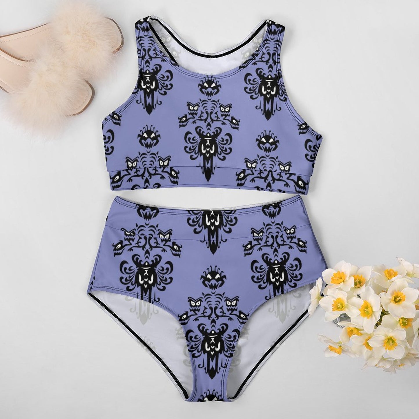 Haunted Mansion Wallpaper Women's Bikini Swimsuit