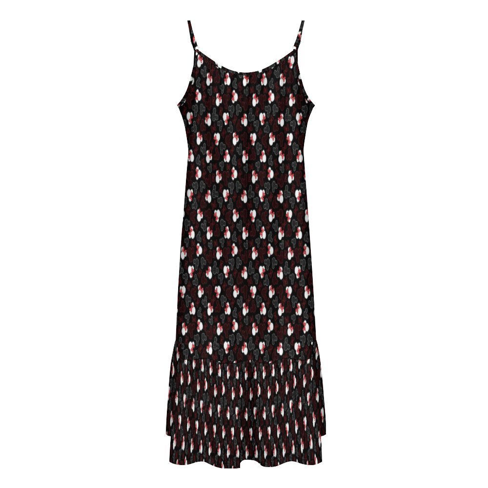 Mickey And Minnie Dots Suspender Sleeveless Dress