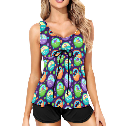 Button Collector Two Piece Tankini Women's Swimsuit