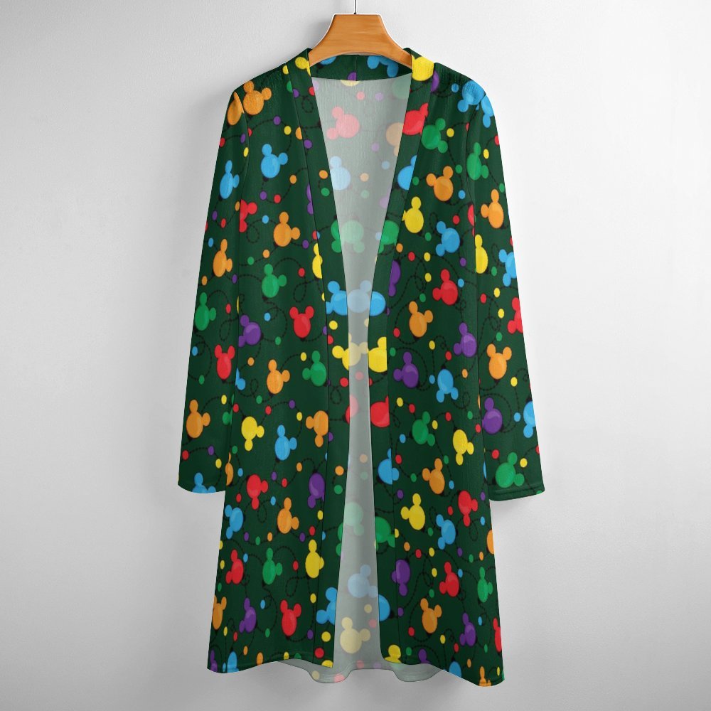 Christmas Lights Women's Mid-Length Cardigan