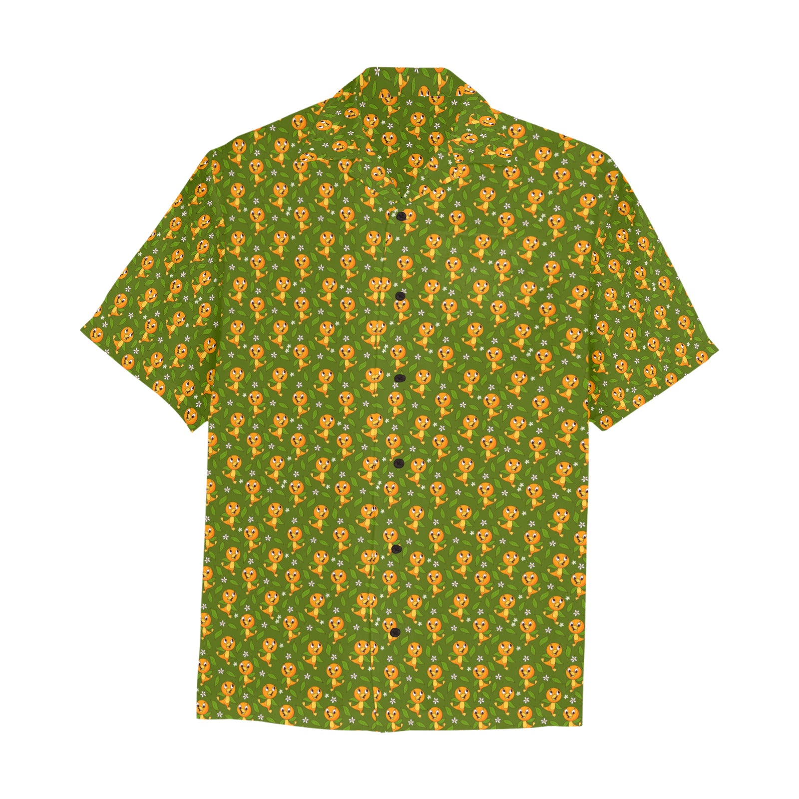 Orange Bird Hawaiian Shirt With Chest Pocket - Ambrie