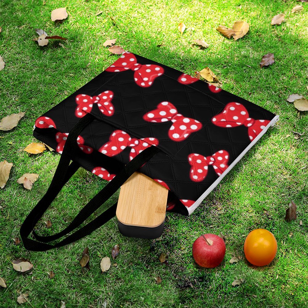 Polka Dot Bows Zipper Picnic Mat