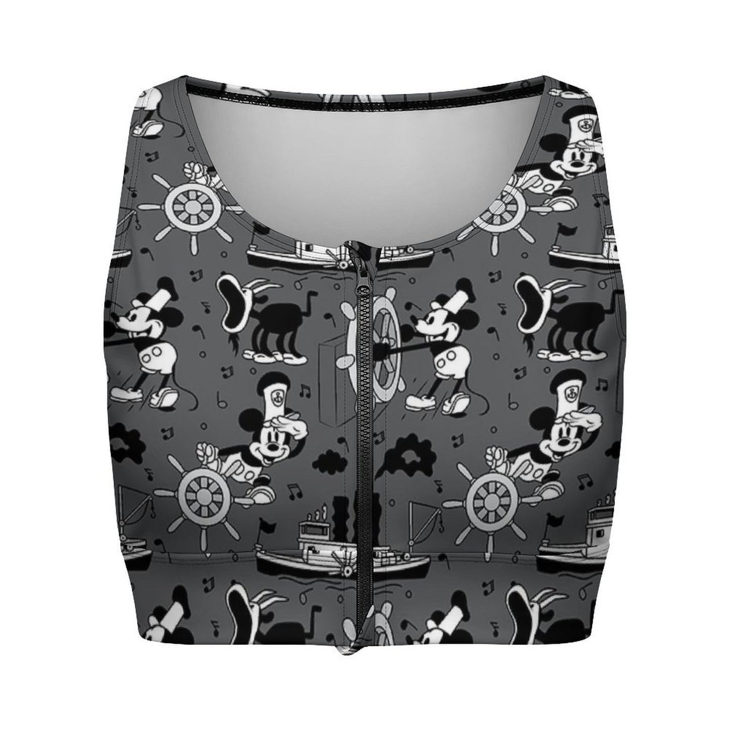 Steamboat Mickey Women's Yoga Zipper Vest - Ambrie