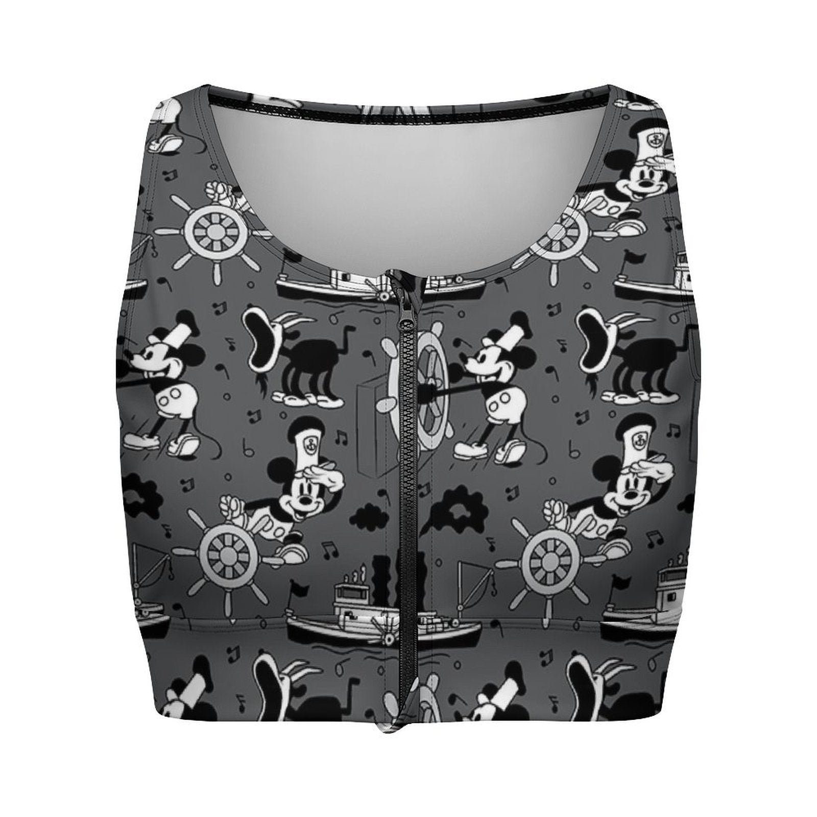 Steamboat Mickey Women's Yoga Zipper Vest - Ambrie
