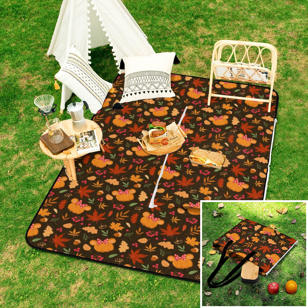 Fall Pumpkins Zipper Picnic Mat