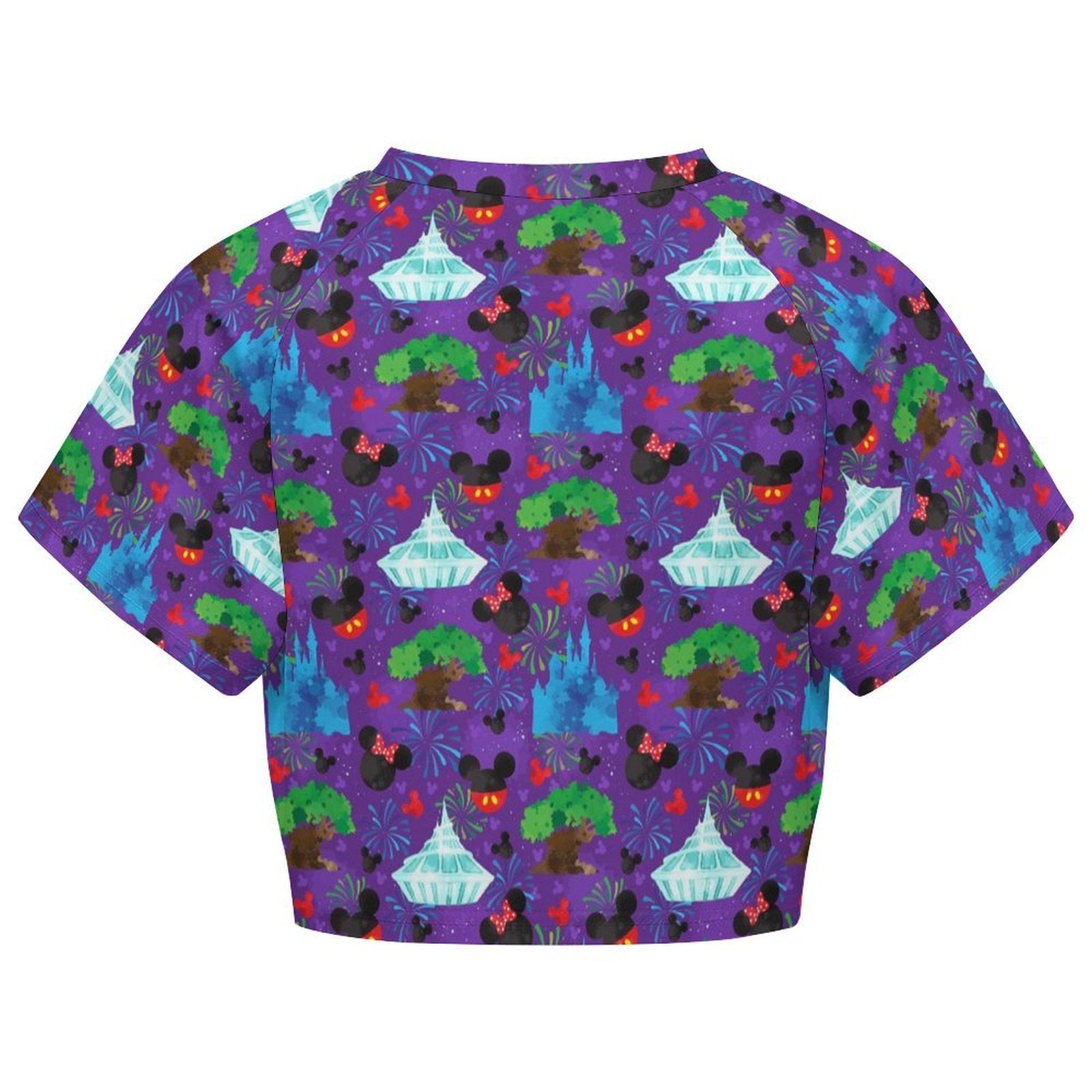 All Over Print Cropped Ralgan T-Shirt - Ambrie