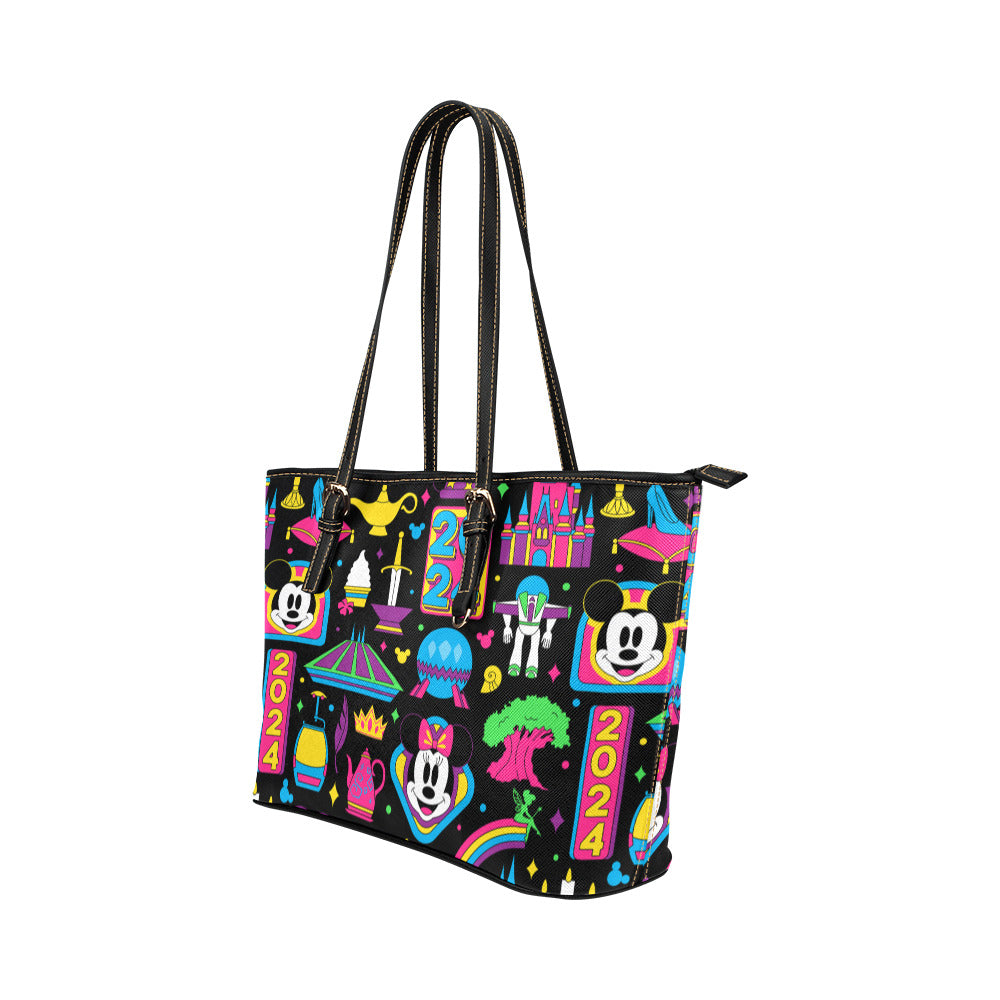 Disney 2024 Dark Leather Tote Bag