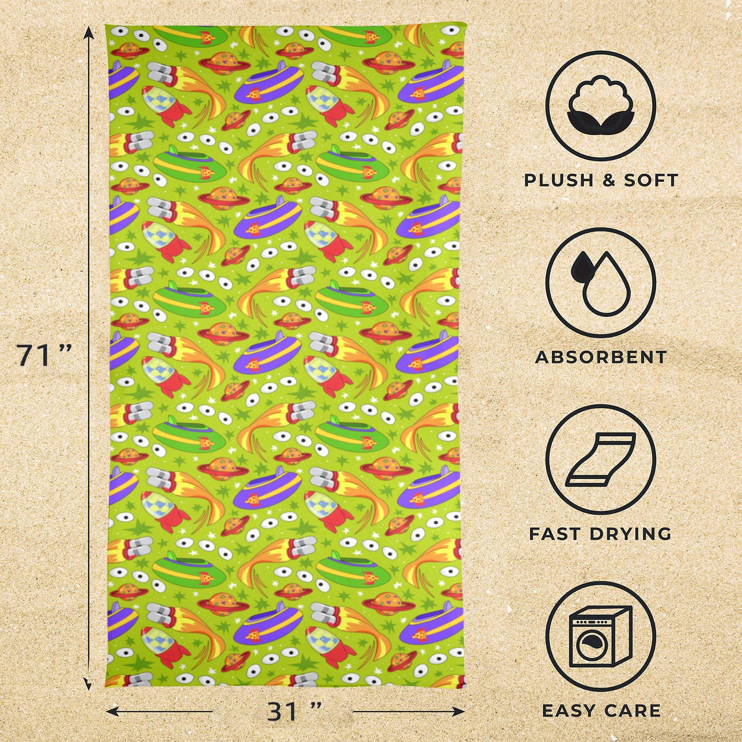 Aliens Beach Towel