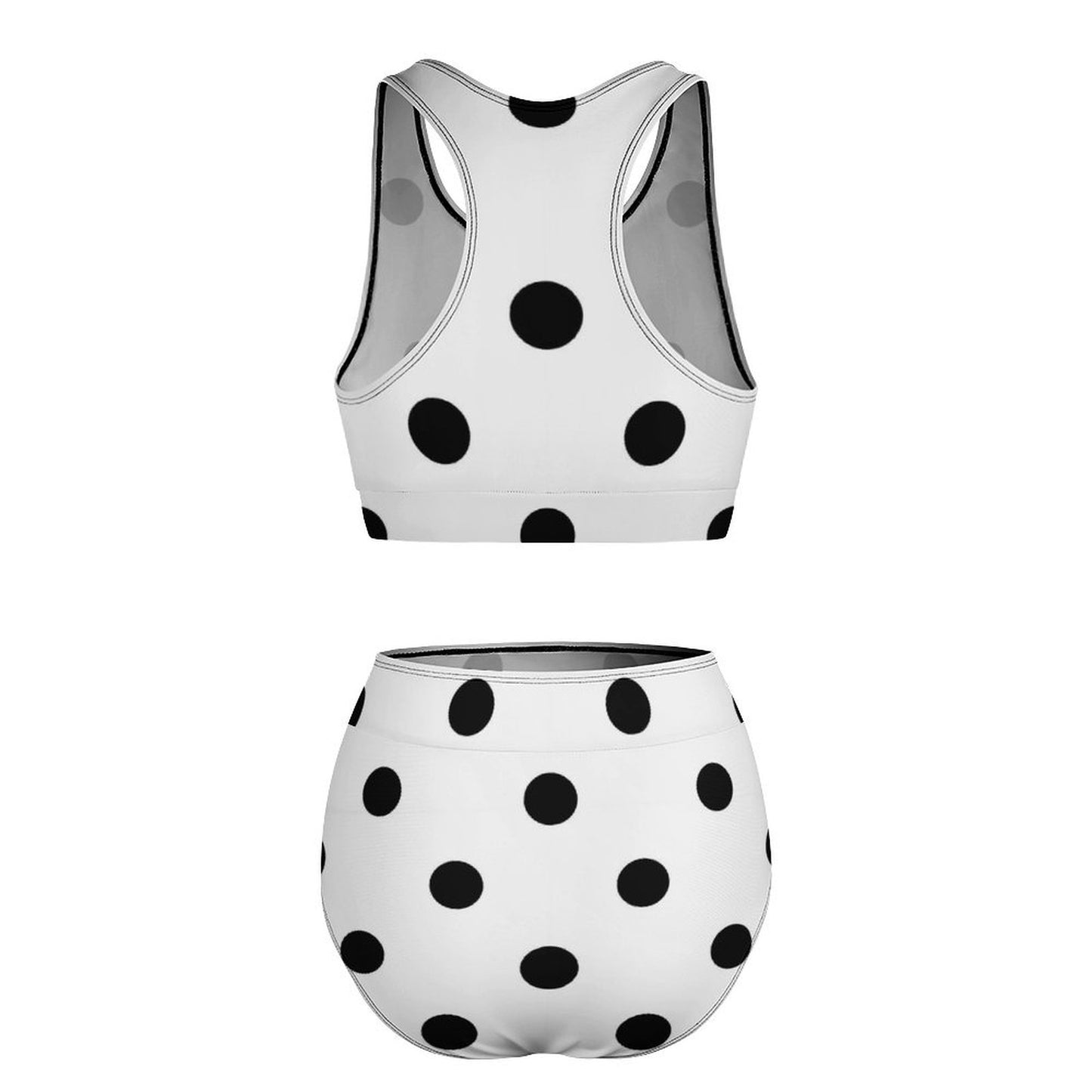 White With Black Polka Dots Women's Bikini Swimsuit